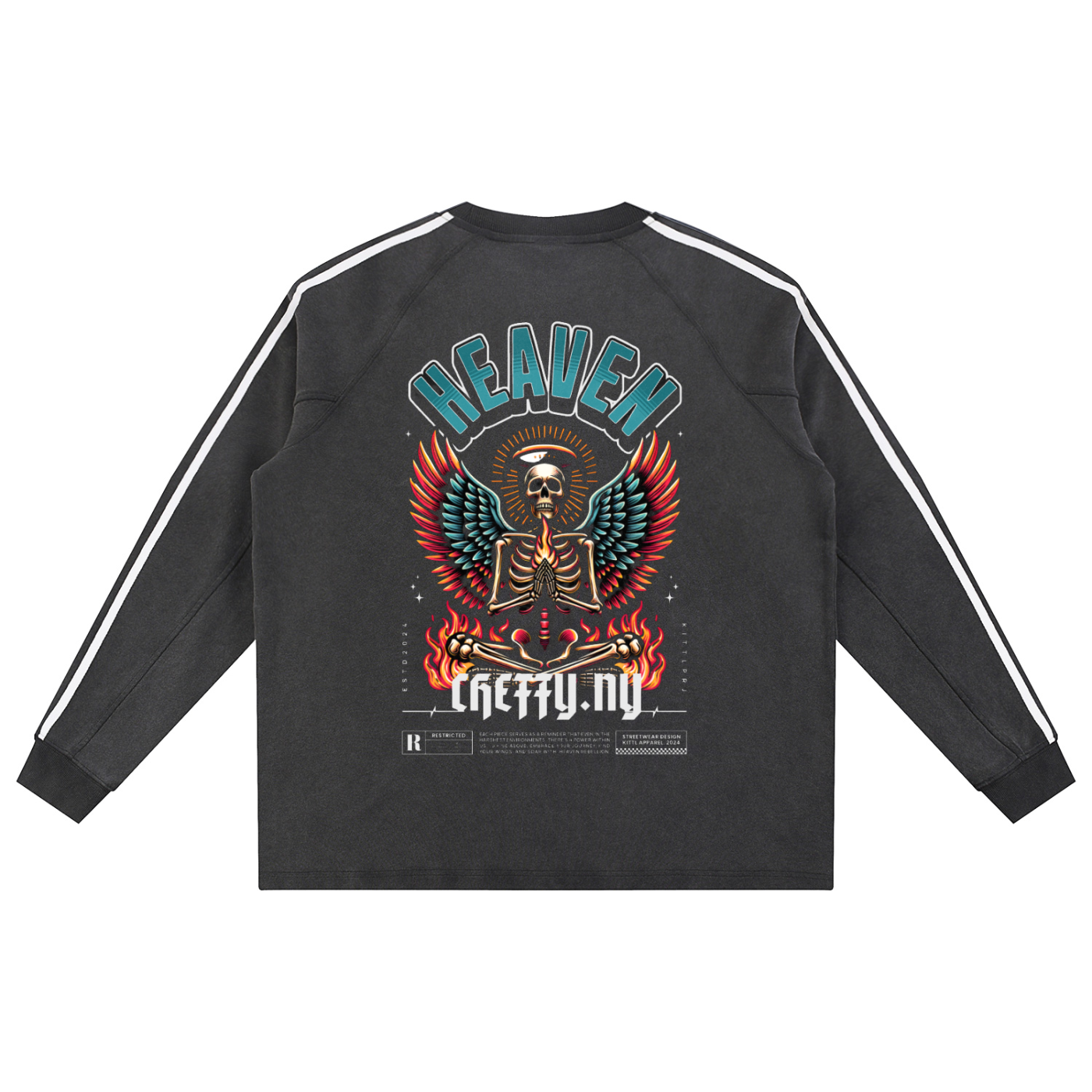 Snow Washed Contrast Tape Sweatshirt