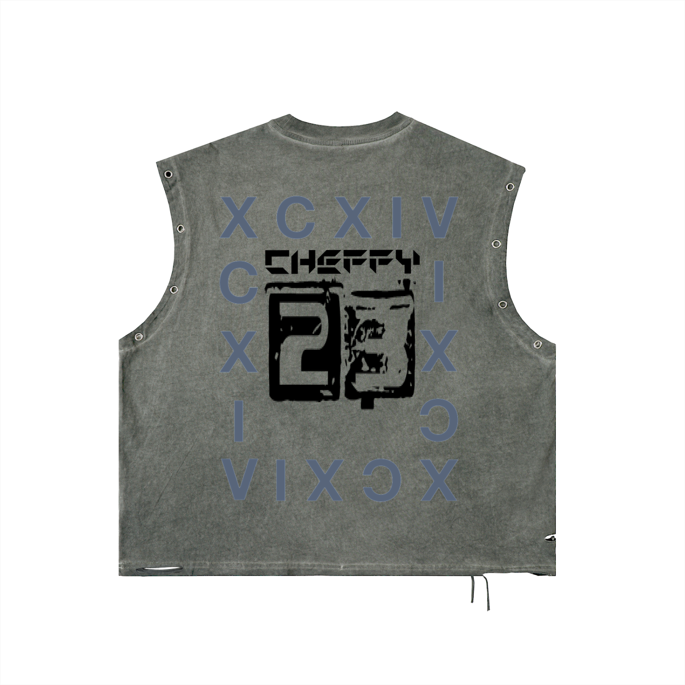 Distressed Grommet Eyelet Tank Top