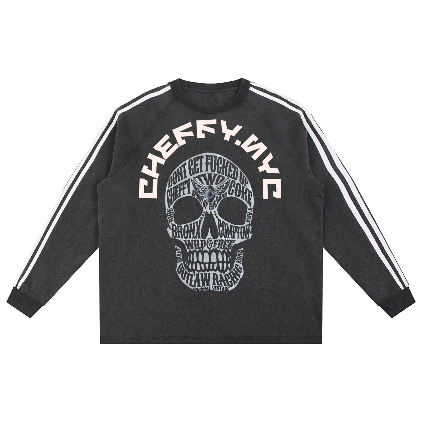 Snow Washed Contrast Tape Sweatshirt