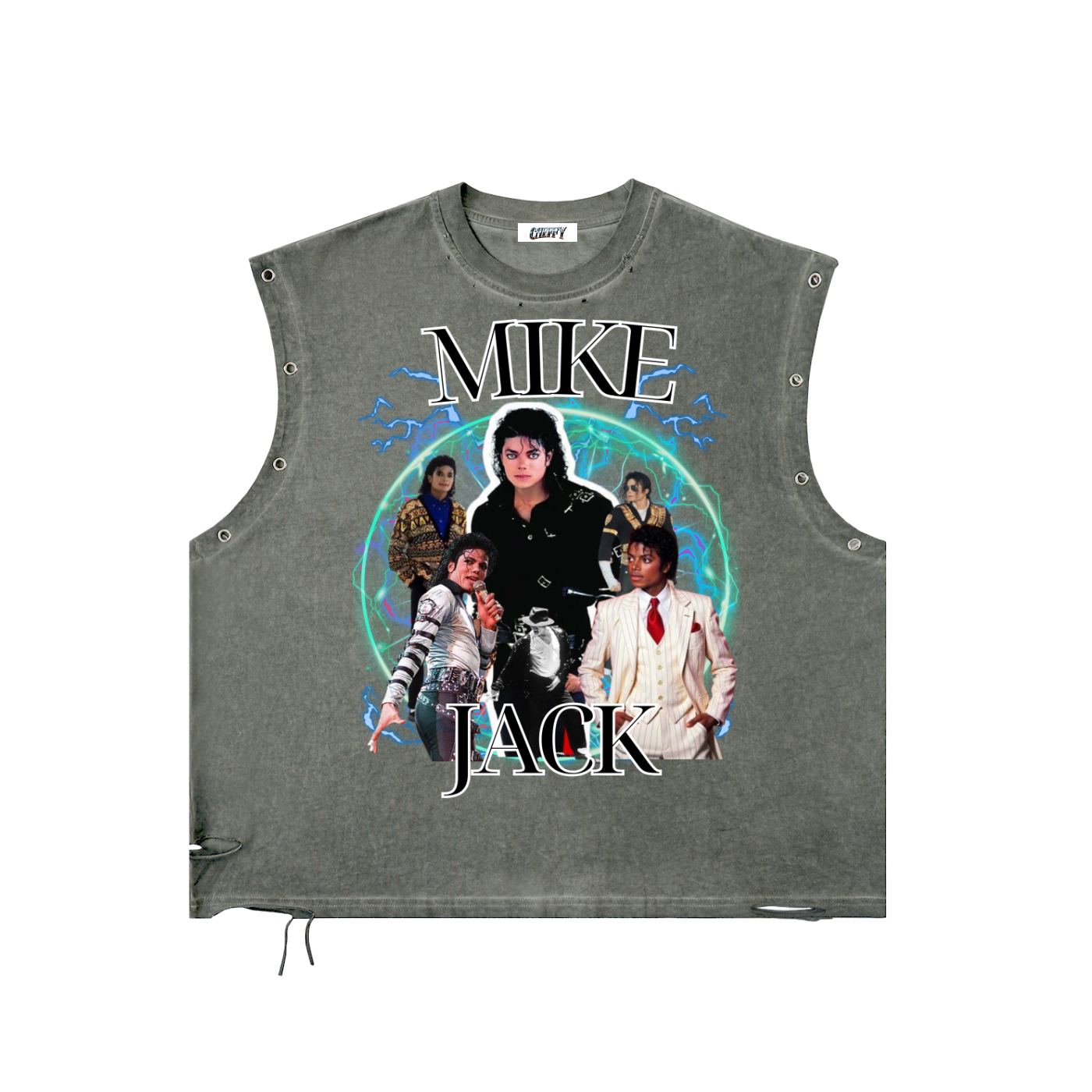 Distressed Grommet Eyelet Tank Top