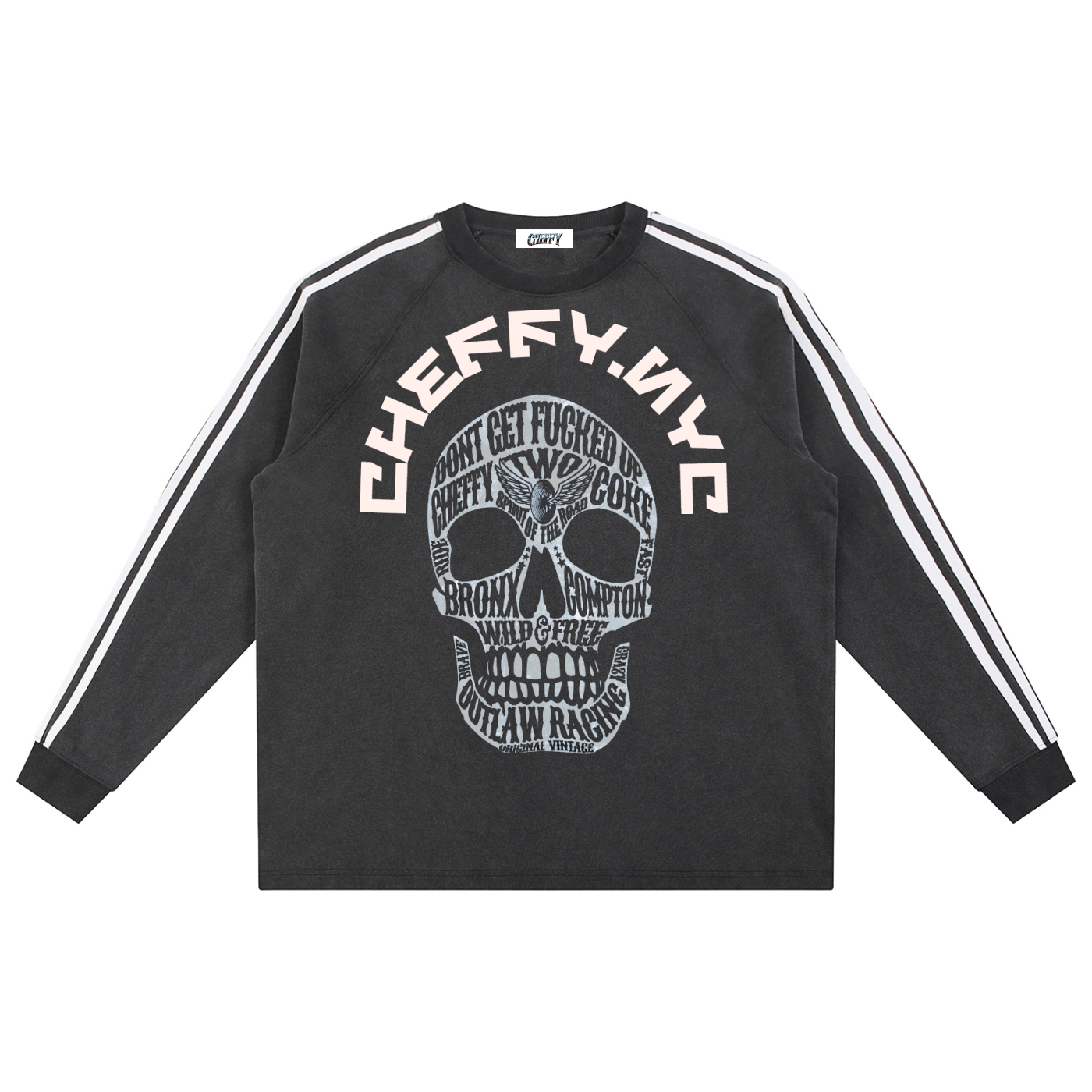 Snow Washed Contrast Tape Sweatshirt